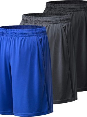 Athletic Shorts for Men with Pockets and Elastic Waistband Quick Dry Activewear