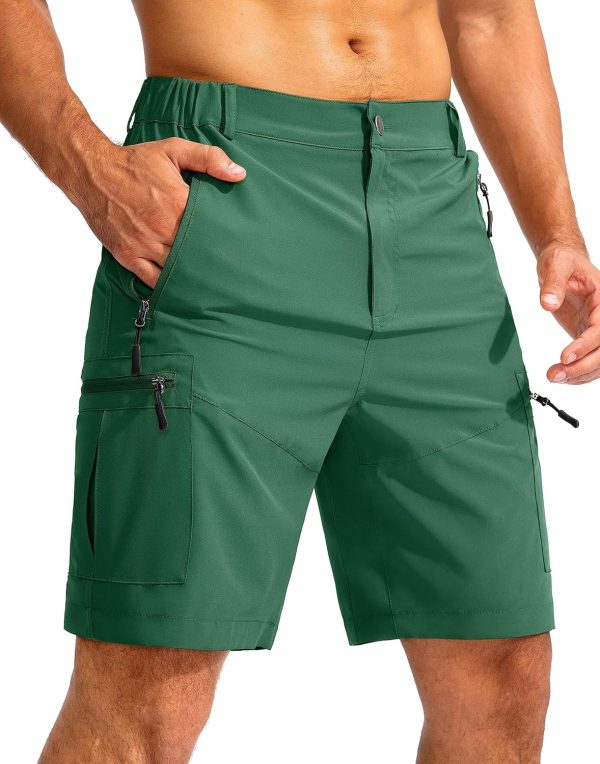 Men's Hiking Cargo Shorts 9" Lightweight Outdoor Work Shorts for Men Travel Golf Camping Casual with 5 Zipper Pockets