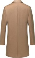Men's Wool Coat Hoodie Long Trench Coat Cotton Casual Woollen Overcoat Jacket